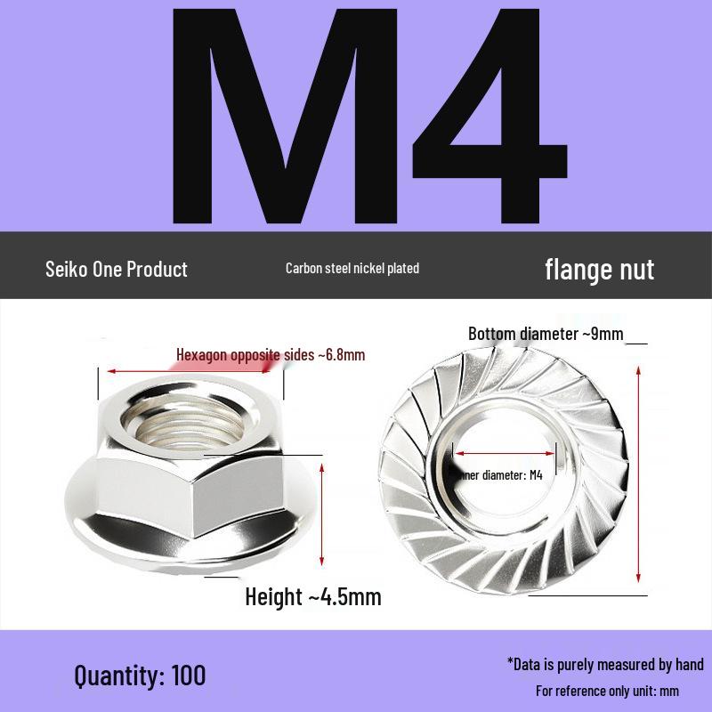 Electroplated Galvanized Hex Flange Nut with Anti-Slip Tooth Washer Cap, M3-M16