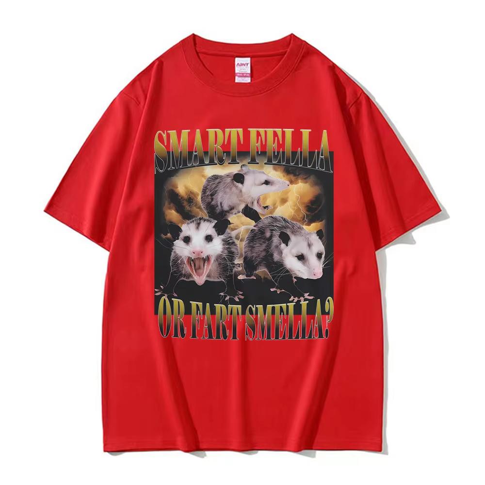 

Funny Possum Meme Smart Fella or Fart Smella T Shirt Men s Women Fashion Hot Sale Casual O-Neck T-shirt Short Sleeve Tee Shirts 4XL