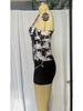 2025 Stylish European & American Backless Slimming Swimsuit with Printed Design & Tummy Control