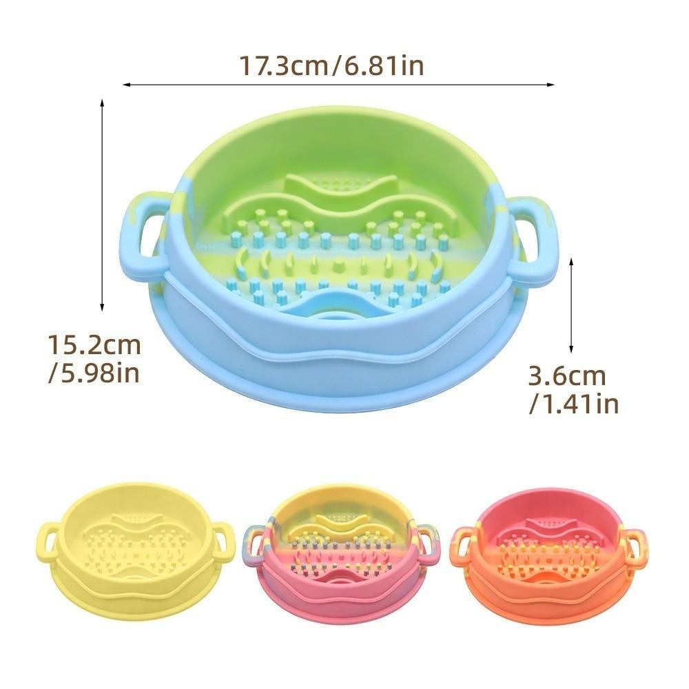 Silicone Dog Slow Feeder Bowl Non-Slip Dog Treat Bowl Colorful Pet Food Dish  Pet Enrichment