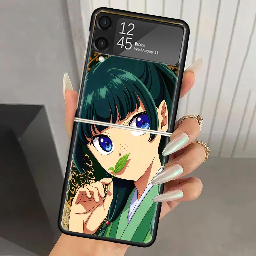 A-Apothecary D-Diaries Anime Hard PC Phone Case For Samsung Galaxy Z Flip 7 6 5 4 3 Black ZFlip7 ZFlip6 Flip5 Flip4 Flip3 5G Pri