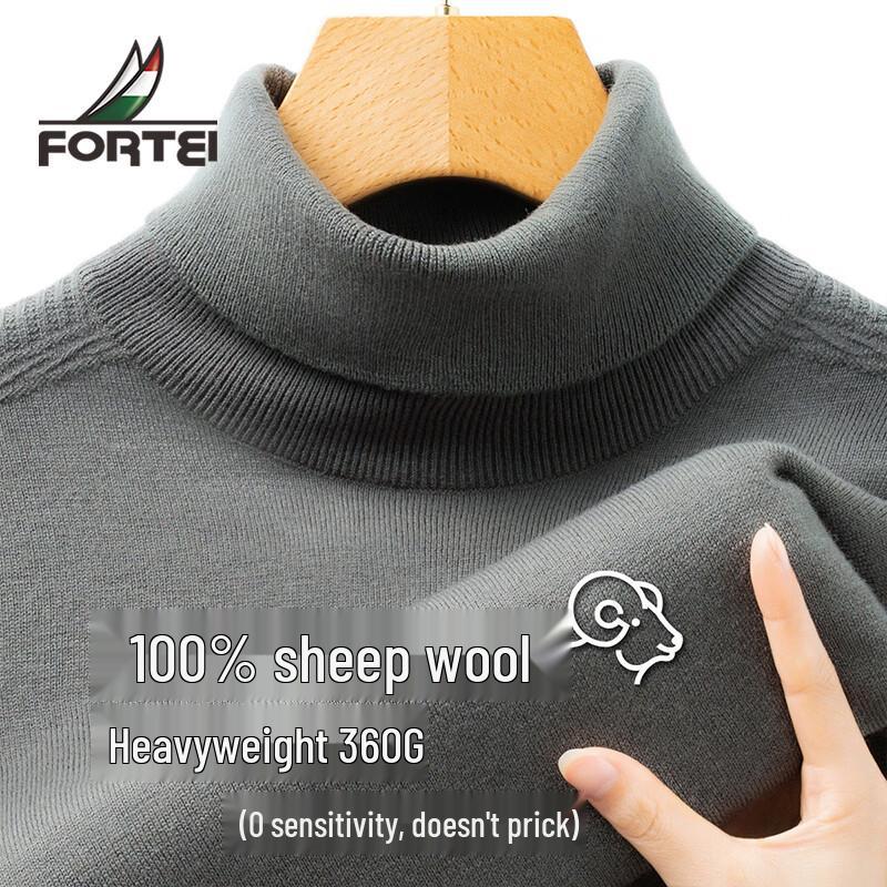 Men's 100% Merino Wool Heavyweight Turtleneck Sweater