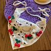 Cherry Floral Knitted Headband Sweet Crochet Bandana Cute Bohemian Hair Band  Girls