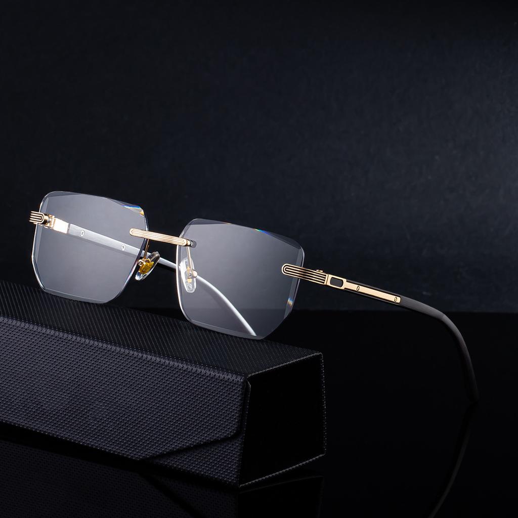 JYL TS Unisex Premium Photochromic - Retro Diamond-Cut UV Shades ZX-3194 Light-responsive