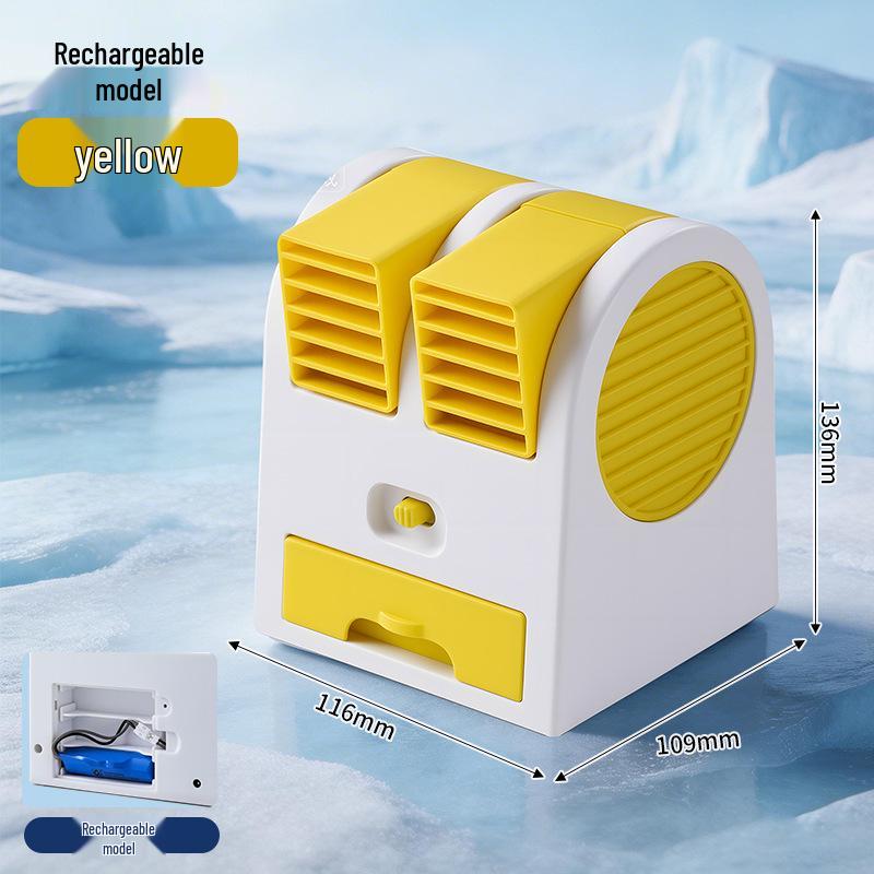 Portable USB Desktop Fan: Silent, Compact, and Rechargeable for Office, Dorm, or Student Use