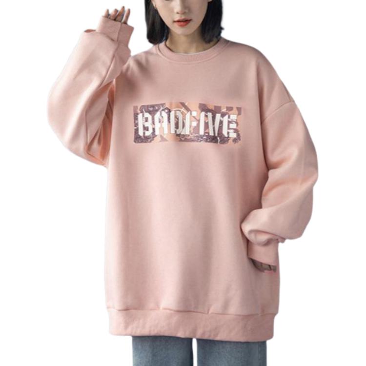 Li-Ning Casual Fleece Crew Neck Sweatshirt Unisex Tops Pink AWDRB91-2