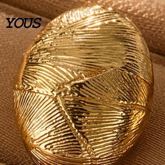 Comfortable Earrings 1 Pair Vintage Chunky Gold Plated for Women, Textured Geometric Jewelry Half Ball Stud Earrings, Minimalist Oval Round