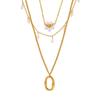 LT-P2034 Multi-Layer Tassel Pearl Bead Pendant Necklace 18K Gold Plated Stainless Steel Trendy Women's Jewelry for Party