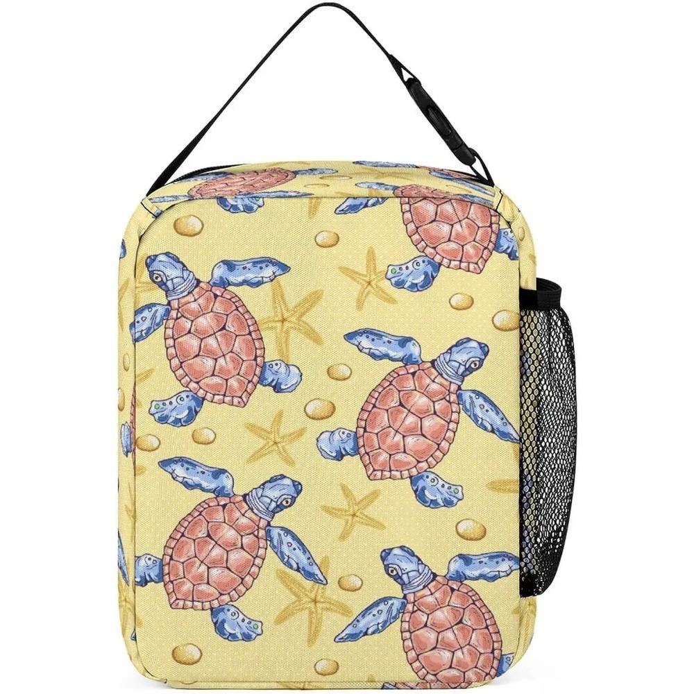 Sea Turtle Lunch Bag Insulated Lunch Bag Colorful Sea Animal Lunch Bag for Women Men Reusable Portable Lunchbox with Zipper