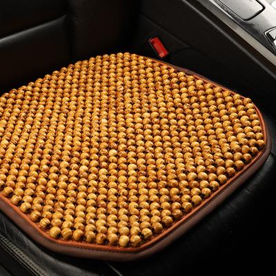 Handcrafted Natural Wooden Bead Massage Car Seat Cushion – Leather Edging,  Anti-Slip Bottom, Breathable & Comfortable