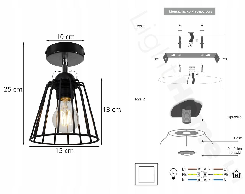 LOFT CEILING LAMP EDISON RETRO LED WALL LAMP