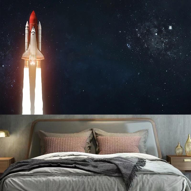 Planet Rocket Astronaut Tapestry Wall Decoration Background Cloth Bedroom Living Room  Home