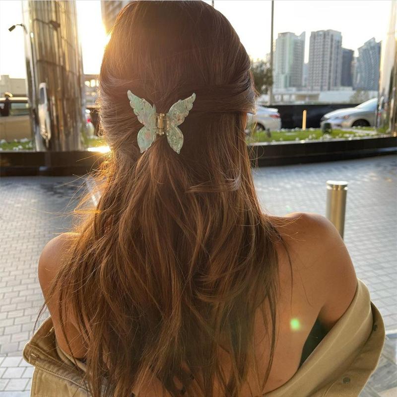 1/3Pcs Set New French Acetate Hair Clamp Retro Colorful Butterfly Hair Claw Women Bow Hair Clip Crab Barrettes Hair Accessories For Girl