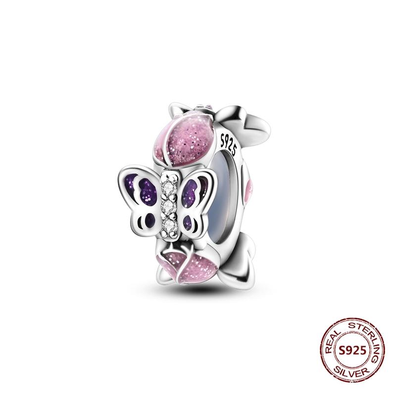 Copper Buckle Copper Charm Blue Star Moon Bead Butterfly Suitable For Original Bracelet Zircon Fine Diy Jewelry