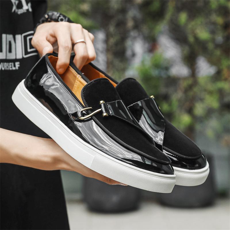 Vier Jahreszeiten Herren Low-Top Fußschuhe Mode Britischer Gentleman Herrenschuhe Europäische Station Lässige Weiße Lederschuhe Herren