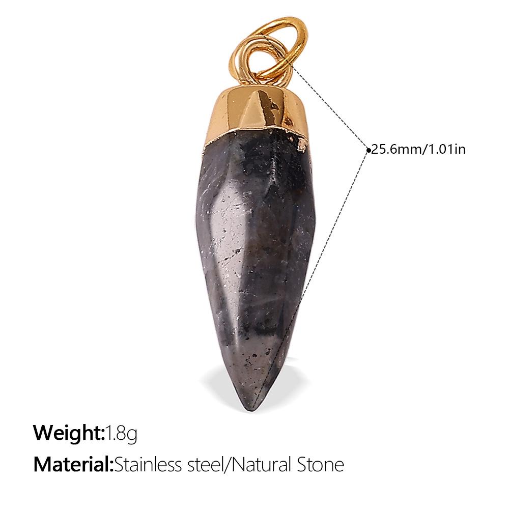 Beach Ocean Resort Diy Colored Natural Stone Love Pendant Accessories Gold Plated Jewelry Pendant