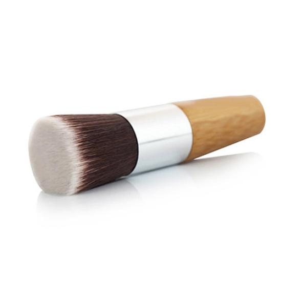 Round Flat Top Bamboo Handle Foundation Powder Brush Cosmetic Makeup Beauty Tool
