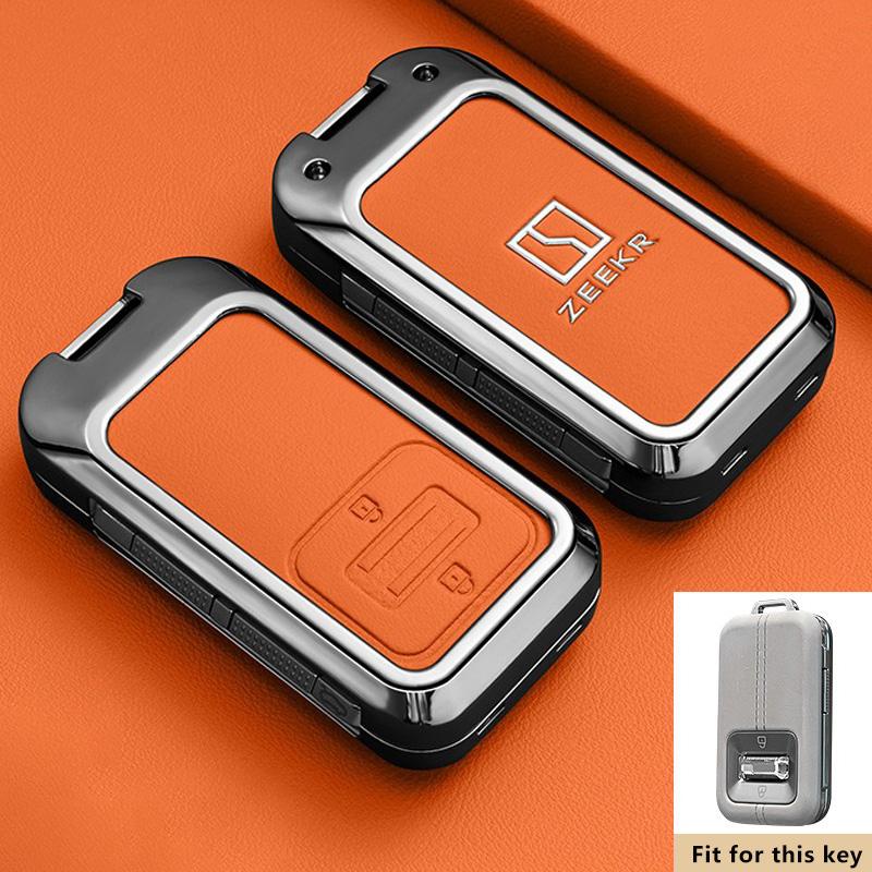 Zinc Alloy Car Key Case For Zeekr 8X  9X  Keychain Remote Protection Cover Shell Housing Ring Holder Fob Accessories