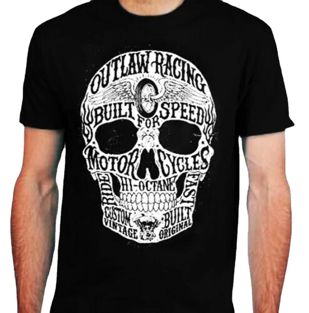 Biker Metal Rock Outlaw Motorcycle Cafe Racer HiOctane Skull TShirt Summer Cotton Short Sleeve ONeck Mens T Shirt New S3XL