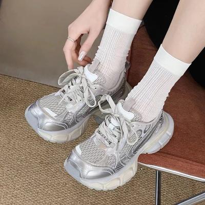 Absorbent Film Bottom Mesh Dad Shoes Women's New Breathable Sports Shoes Heightening Casual Sports Shoes