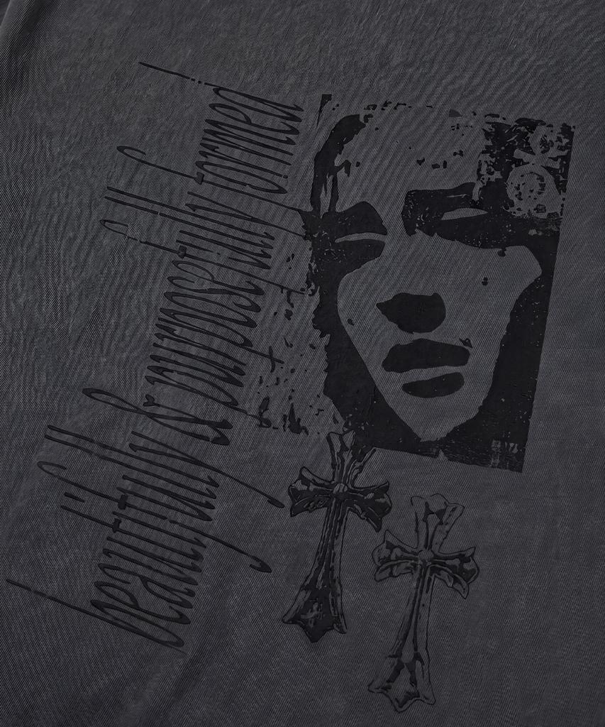 SAINTPAIN Sp Lettering Maria Pigment Short Sleeve T-Shirt Gray