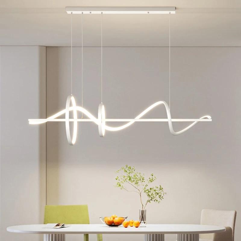 

Nordic modern restaurant pendant light home decoration indoor lighting fixtures living room dining table kitchen pendant light length 100cm&Cold White белый