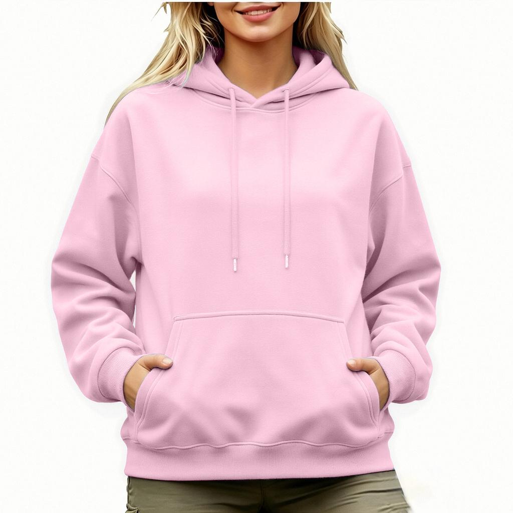 Felpa con cappuccio oversize da donna a spalle scese, manica lunga, per l'autunno
