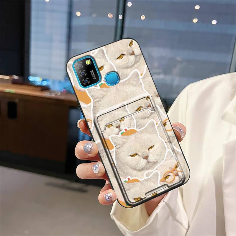 TPU protective Phone Case For infinix X657/Smart5/HOT10 lite Anti-dust Back Cover Cartoon Full wrap Card sleeve Silicone