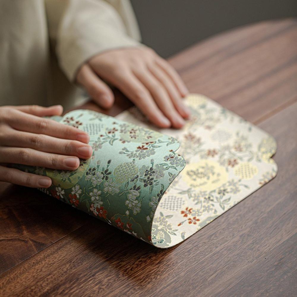 Retro Fabric Tablecloth Double Sided Tea Banquet Coaster Teapot Mat  Living Room
