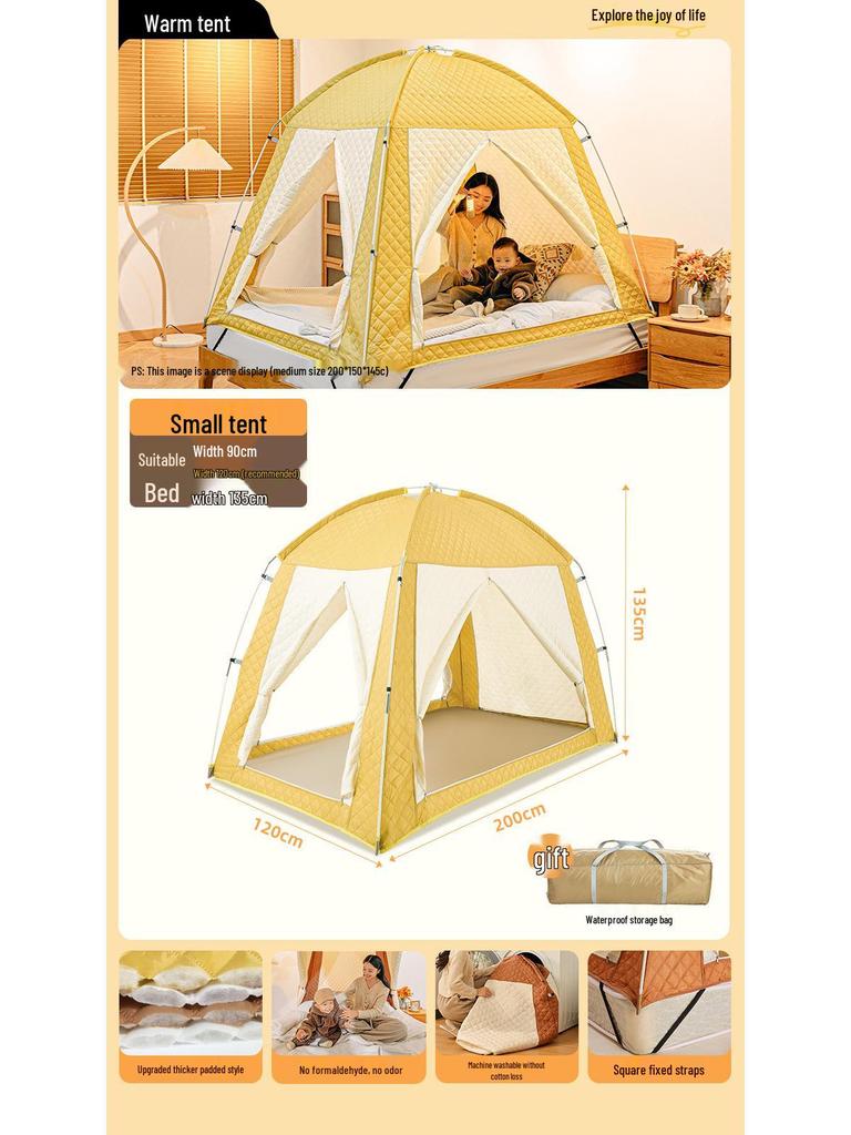 Winter & Autumn Insulated Windproof Tent with Clip-On Cotton for Adults & Kids