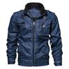 Chaqueta de cuero casual para hombre invierno otoño militar motocicleta motociclista piloto bombardero PU chaquetas de cuero