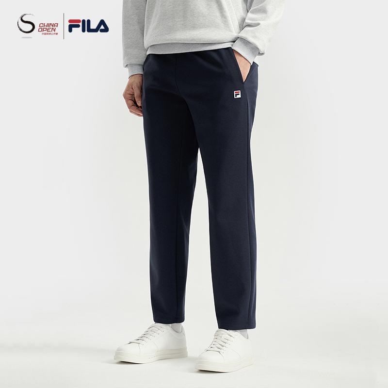 FILA Tennis Classic Simple Casual Versatile Fleece Knitted Sports Pants Men bottoms Sky-Blue A11M543615FBU