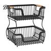 Home Organization Rack 2/3 Layer Countertop Organizer Rack, Heavy Duty Fruit Basket Stand, Metal Storage Space Saving Carbon Steel for Kitchen, Pantry