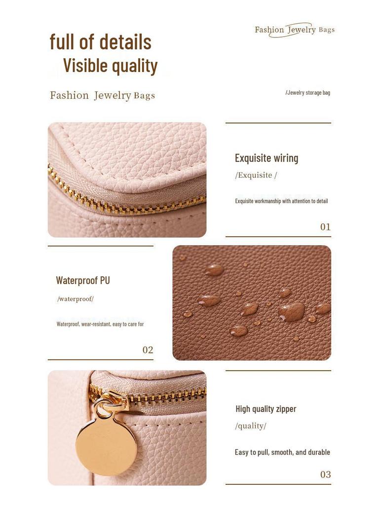 Elegant Leather Jewelry Storage Box for Rings and Earrings