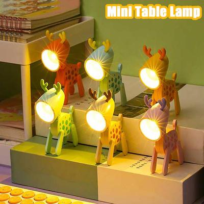 LED Mini Niedliches Nachtlicht Cartoon Welpe Hirsch Form Nachtlampe Fernbedienung für Kinder Schlafzimmer Deko Nachttischlampe Weihnachtsgeschenke