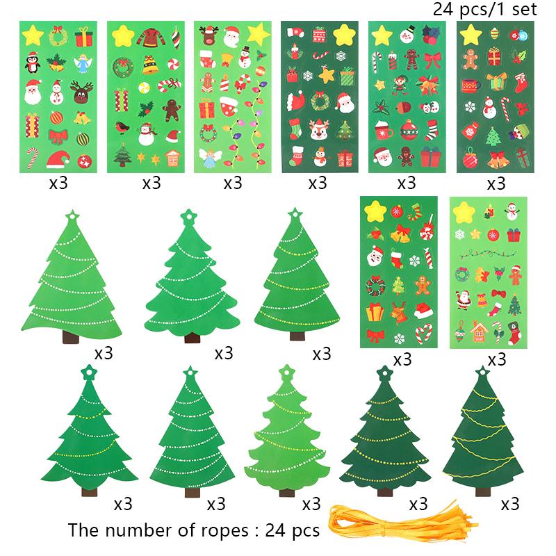 

Набор для поделок «Полная рождественская елка», 24 шт., с наклейками и самодельными украшениями, детский подарок, сувениры, вечеринка на Новый год 2026, украшение для дома