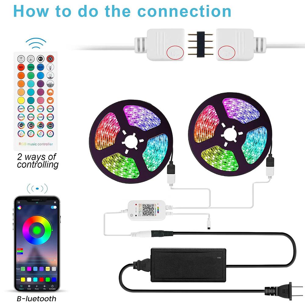 40 Keys LED Strip Dimmer Controller Intelligent App Voice Control Bluetooth Music Colour Dimmer Controller Double Head