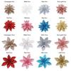 Merry Christmas Xmas Tree Decorations Poinsettia Glitter Flower Christmas Flowers Fake Flowers