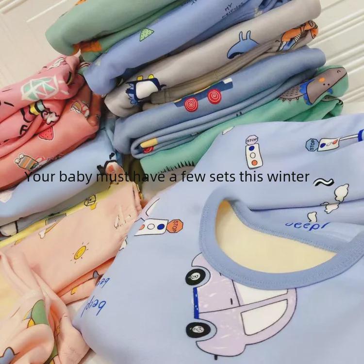 Kinder Plüsch Thermo Unterwäsche Set - Jungen & Mädchen Warmer Herbst/Winter Zweiteiler