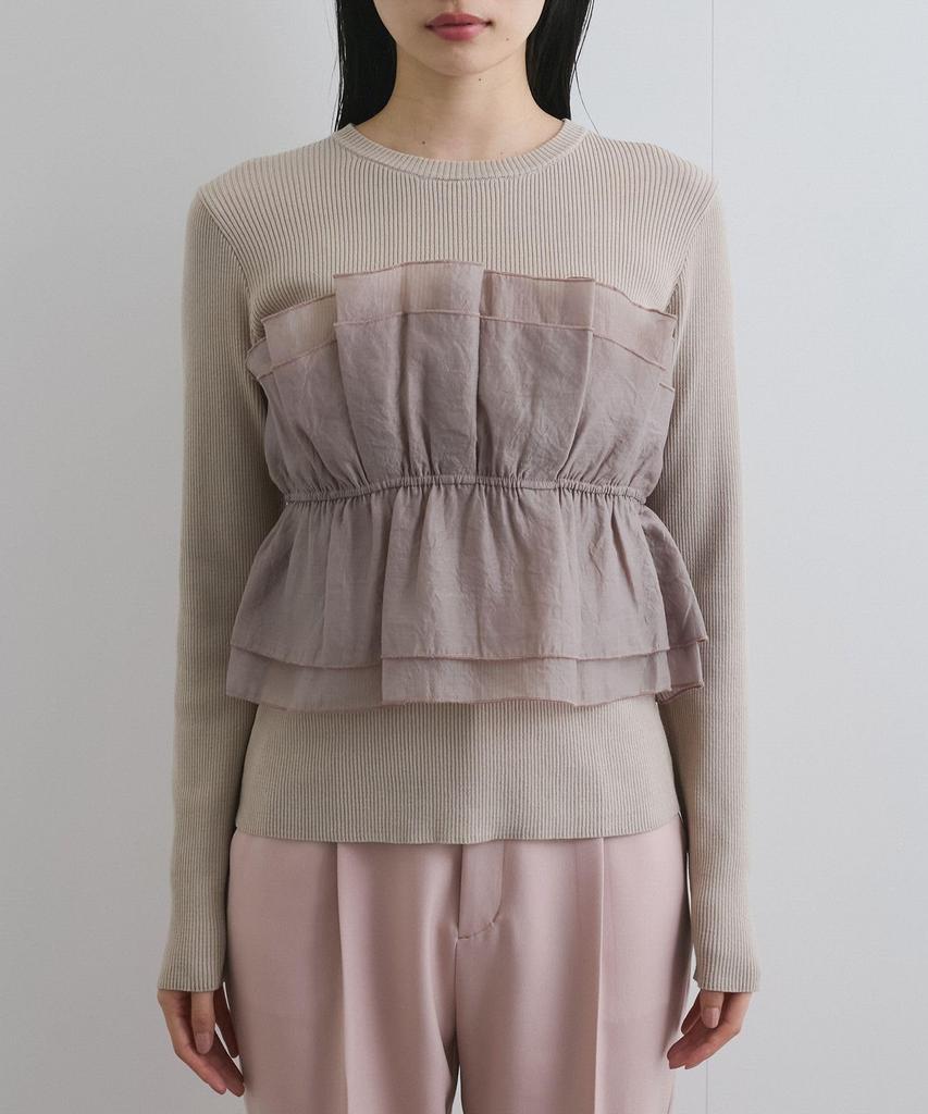 Knit Pullover Light Knit Bustier Docking Pullover for Black Maine [BIS] [Washable] Women, (01)