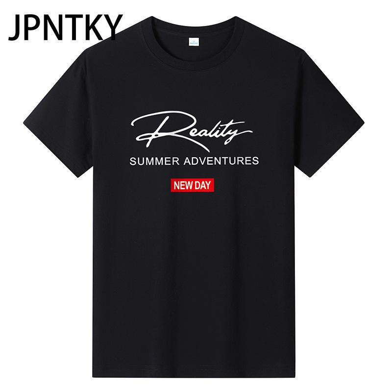 JPNTKY Cotton Short Sleeve T-shirt Men's Fashion Loose Half Sleeve Shirt Printed Compassionate Shirt