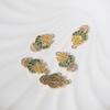 Multicolor Zirconia Bow Flower Copper Charms, Golden Plated Fresh Pendants for DIY Earring Necklace Craft Making