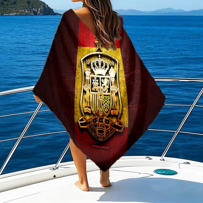 Spain FC Crest Printed Beach Towel, Super Soft Microfiber, Perfect Gift Birthday, for Pool, Beach, Travel, for family and friends