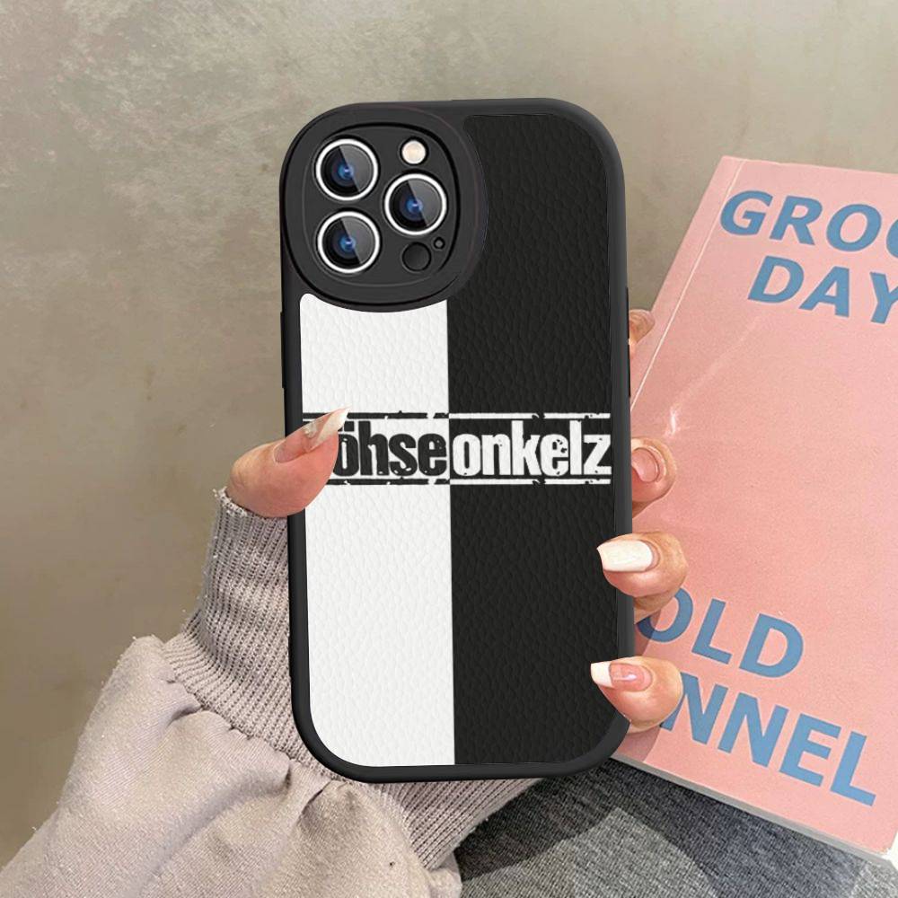 B-Bohse O-Onkelz Groupe Coque de Téléphone Cuir Dur Pour IPhone 16 15 14 13 12 Mini 11 14 Pro Max Xs X Xr 7 8 Plus Fundas