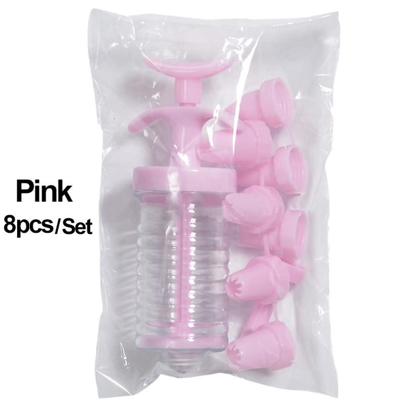 Pistole na zdobení dortů 8-balení na zdobení krému Pistole na zdobení pečiva Pistole na sušenky Dudlík Nástroje na pečení