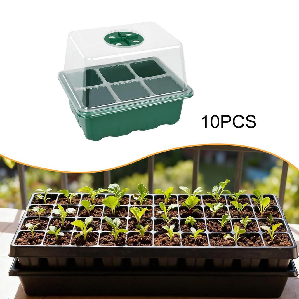 10 Pieces Plant Starter Tray Seedling Starting Reusable Vented Indoor Propagation Sprouters