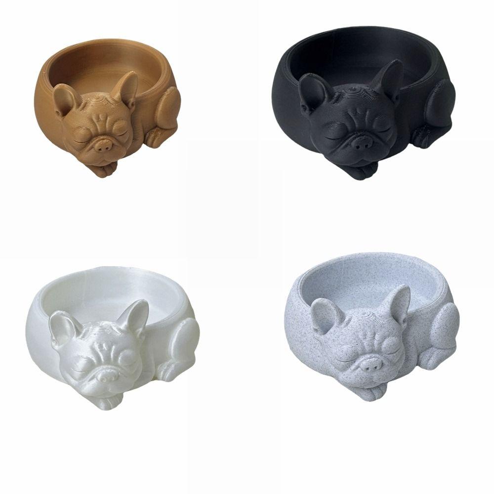 Ornaments Dog Shaped Flowerpot Funny Bulldog Plant Pot Cute Puppy Figurine Desktop