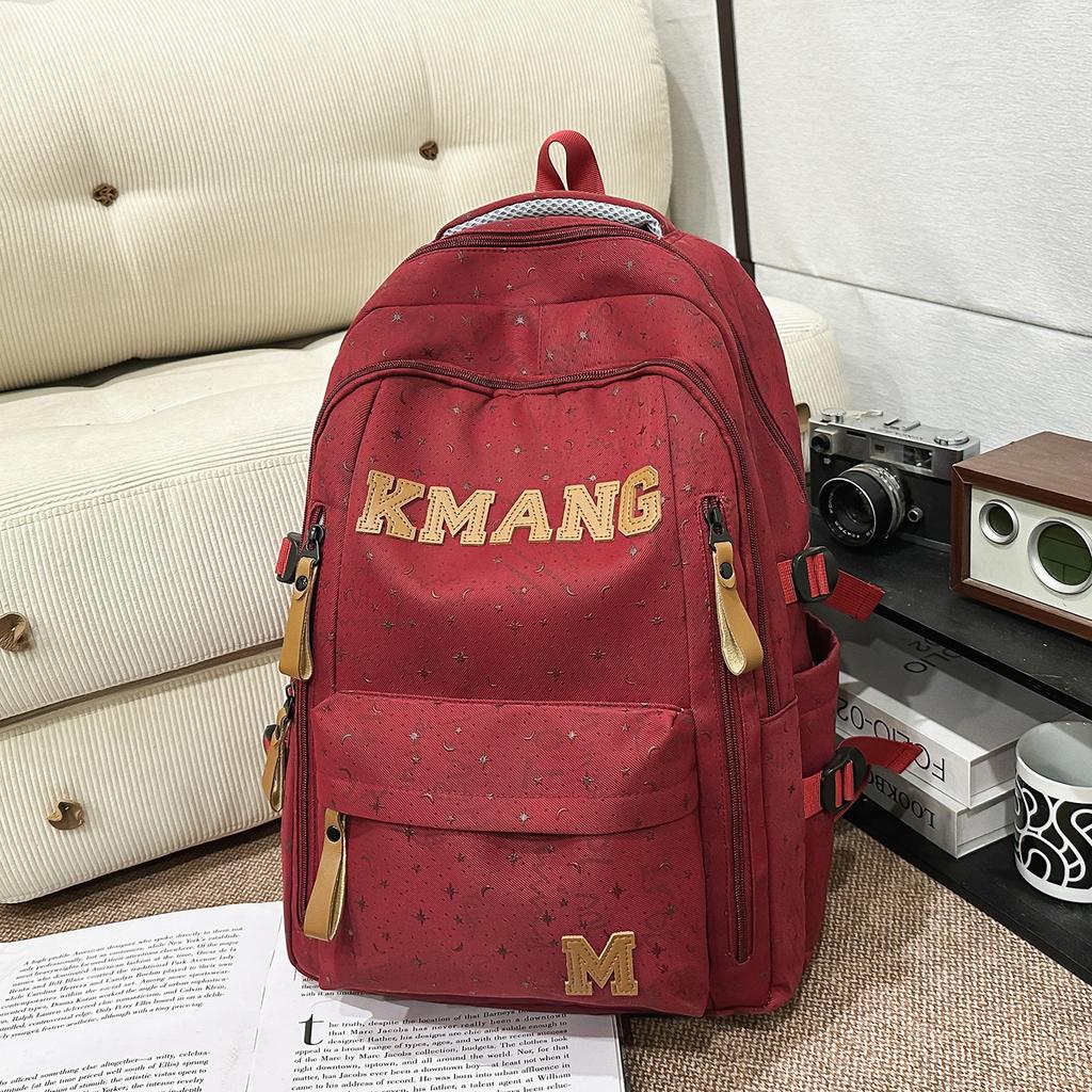 Schoolbag Student Schoolbag New Retro Large Letter Casual Backpack Men and Women Large Capacity Travel Waterproof Campus Wind
