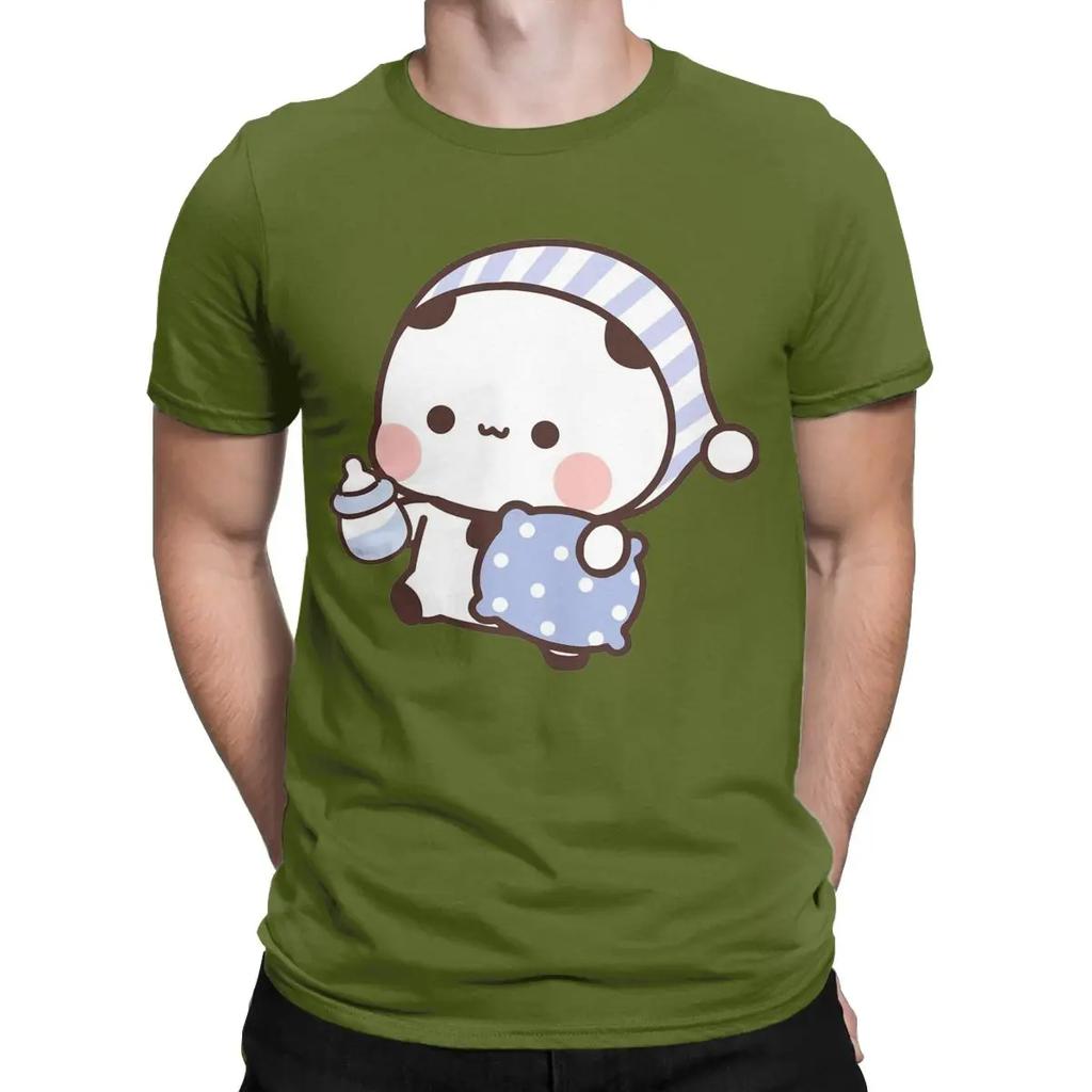 Men Bubu Panda Going To Sleep With Dudu Bear T Shirts 100% Cotton Clothes Crazy Short Sleeve Crewneck Tees Size T-Shirt 71813