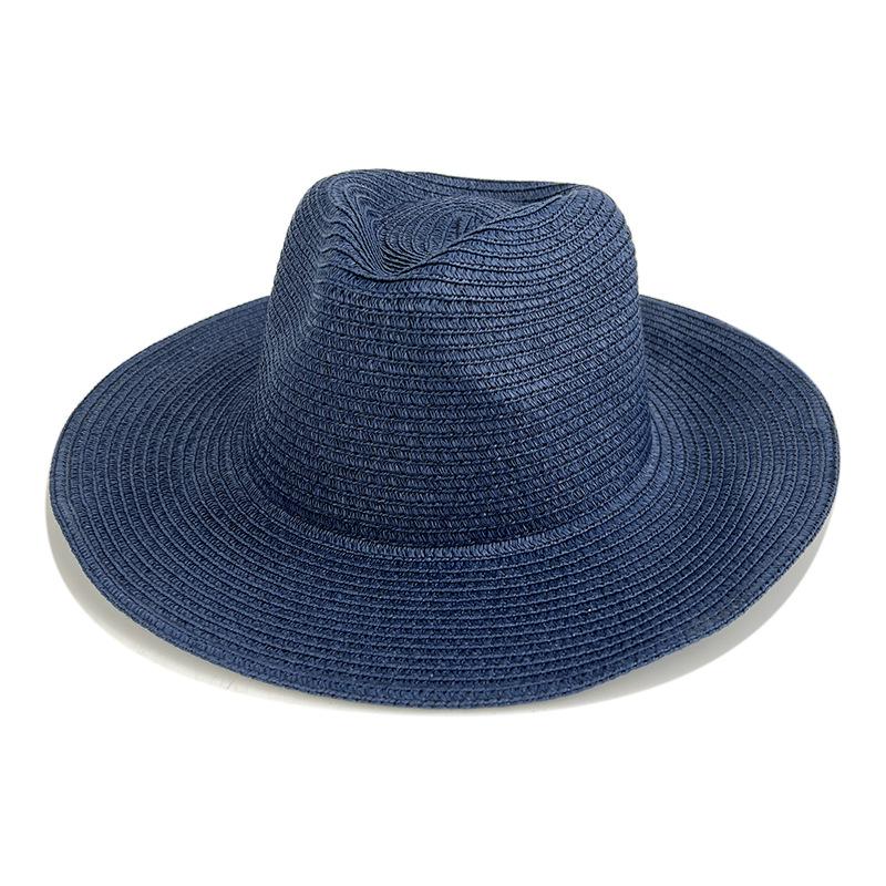 Classic Panama Curled Straw Hat Travel Sunscreen Straw Hat Men and Women Outdoor Breathable Beach Sun Hat